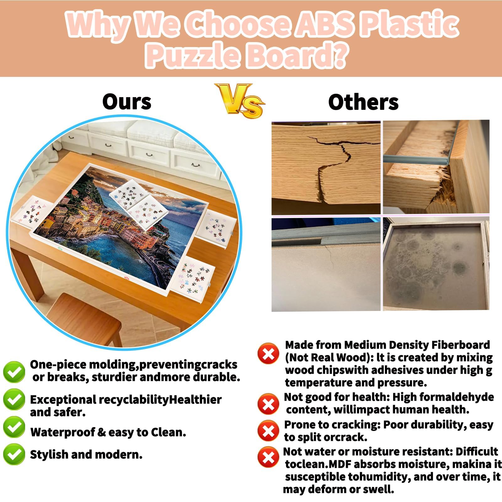 BZseed puzzle board ergonomic sloped edge reduces wrist strain during long sessions.