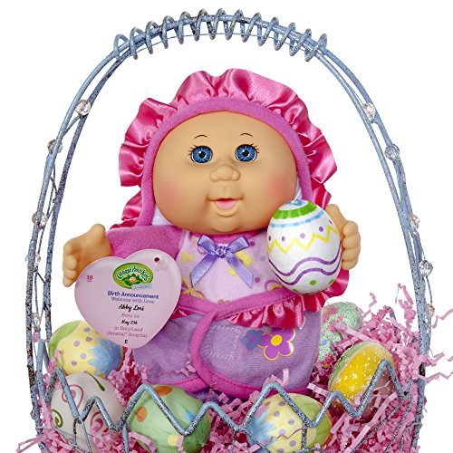 Cabbage Patch Kids swaddler showing a removable purple stripe swaddle blanket.