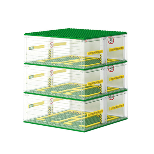 Cabeeskii parking garage with Speed Champions cars offers eight spaces for clear display.