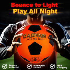 Cadyaw Glow soccer ball in hand shows quality construction for kids.