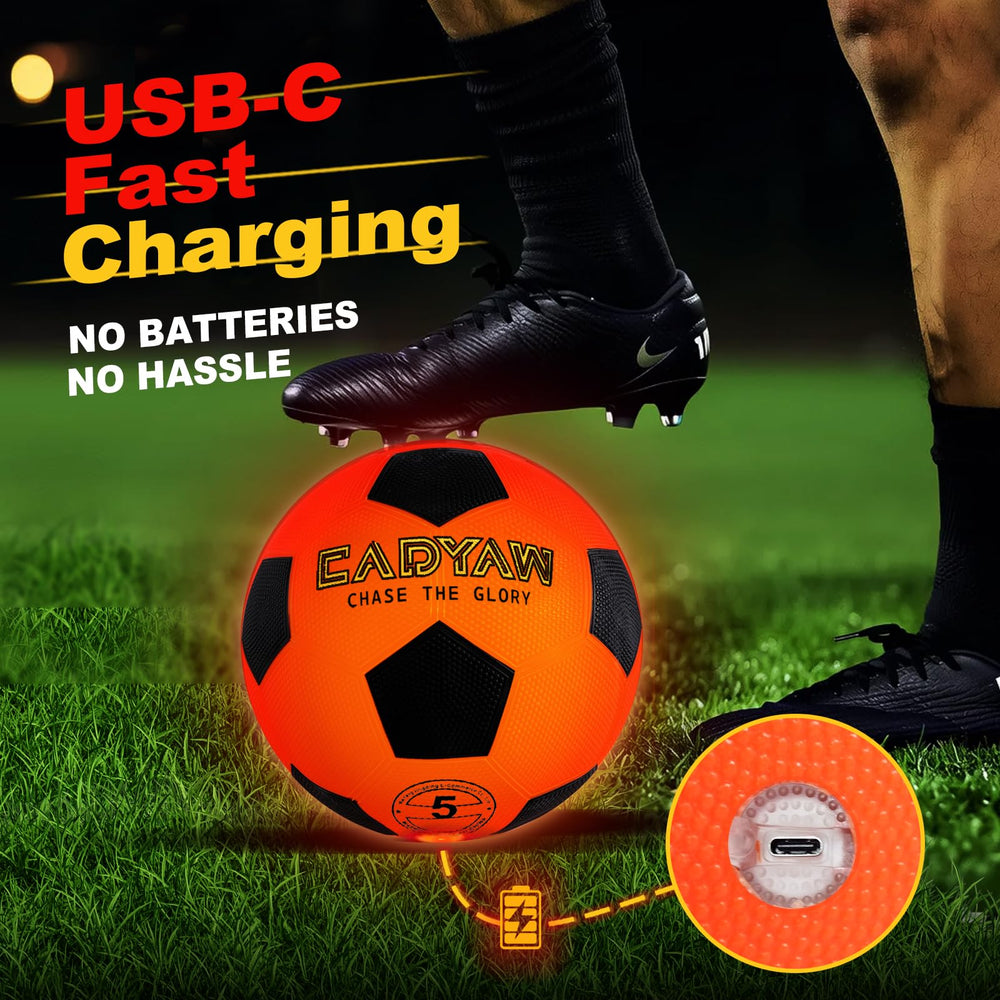Cadyaw Glow ball charging port enables quick recharge before play.