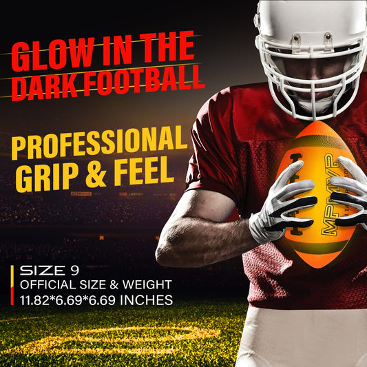 Cadyaw glow football official size 9 during dusk practice with bright LED visibility