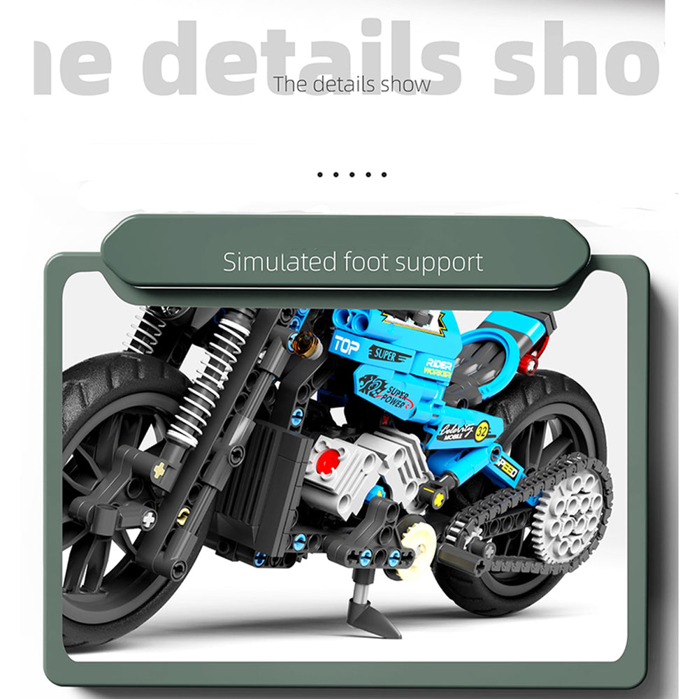 CAEROKEERL motorcycle model with exhaust details for display craftsmanship.