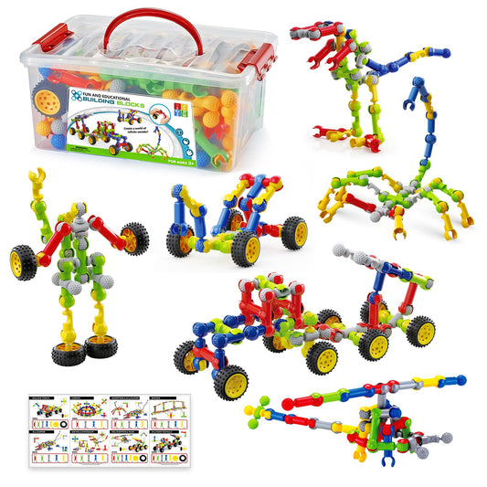 Caferria 170-piece building set showing diverse models to spark creativity.
