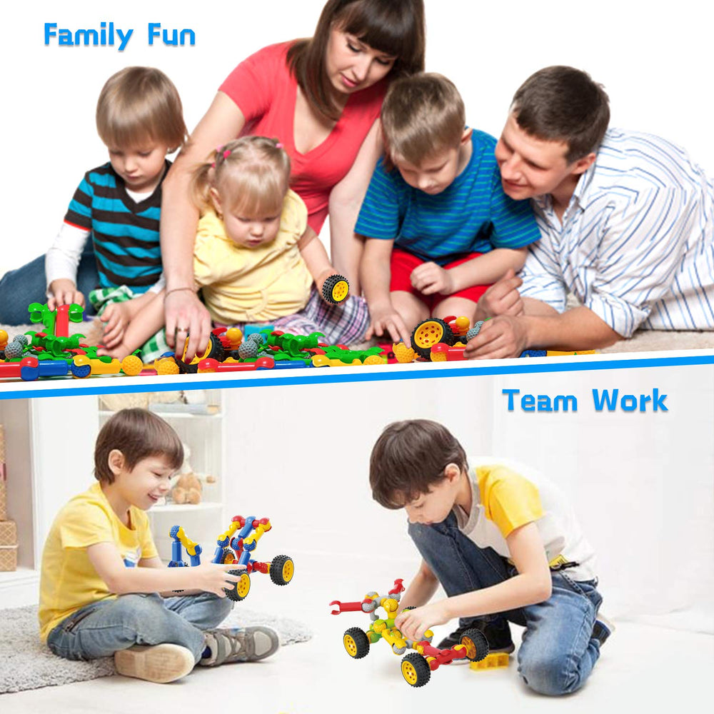Caferria Kids Building Kit dinosaur build inspires exploration and planning through blocks.
