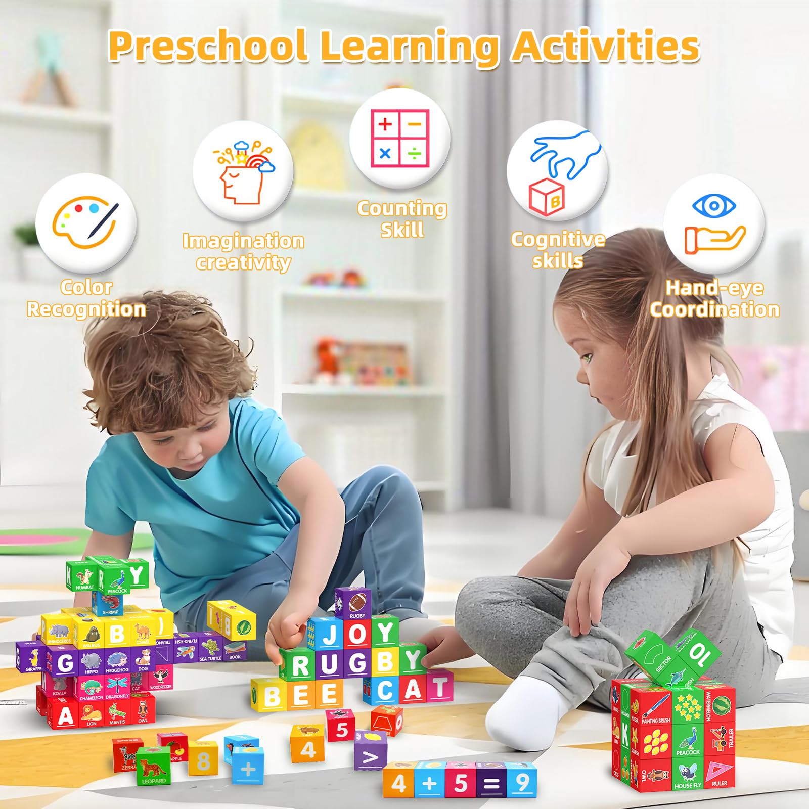 Caferria blocks used in classroom activity for early learning.