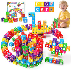 Caferria magnetic blocks for toddlers 1-3 in a learning setup.