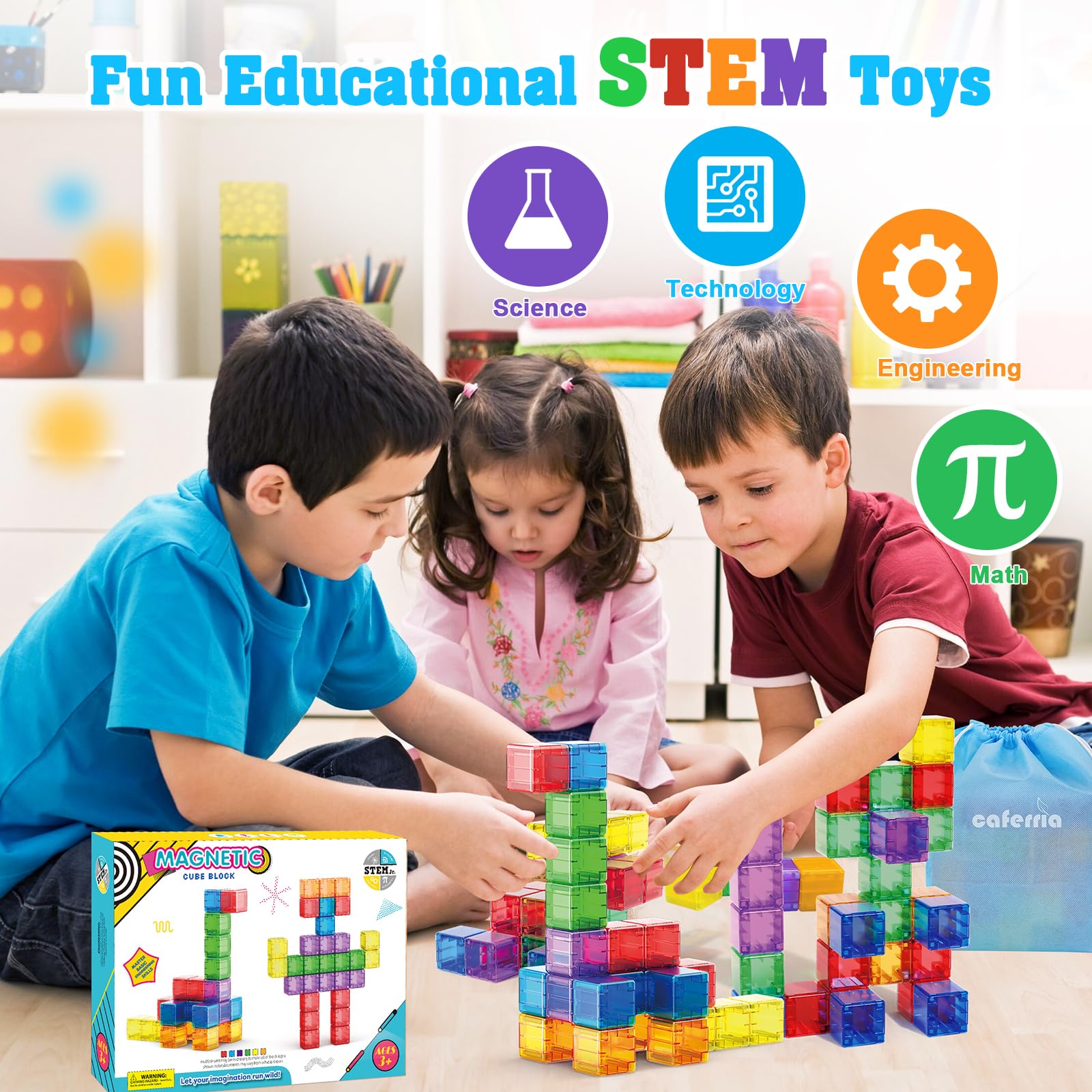 Caferria sensory blocks enhance tactile and visual discovery during building.