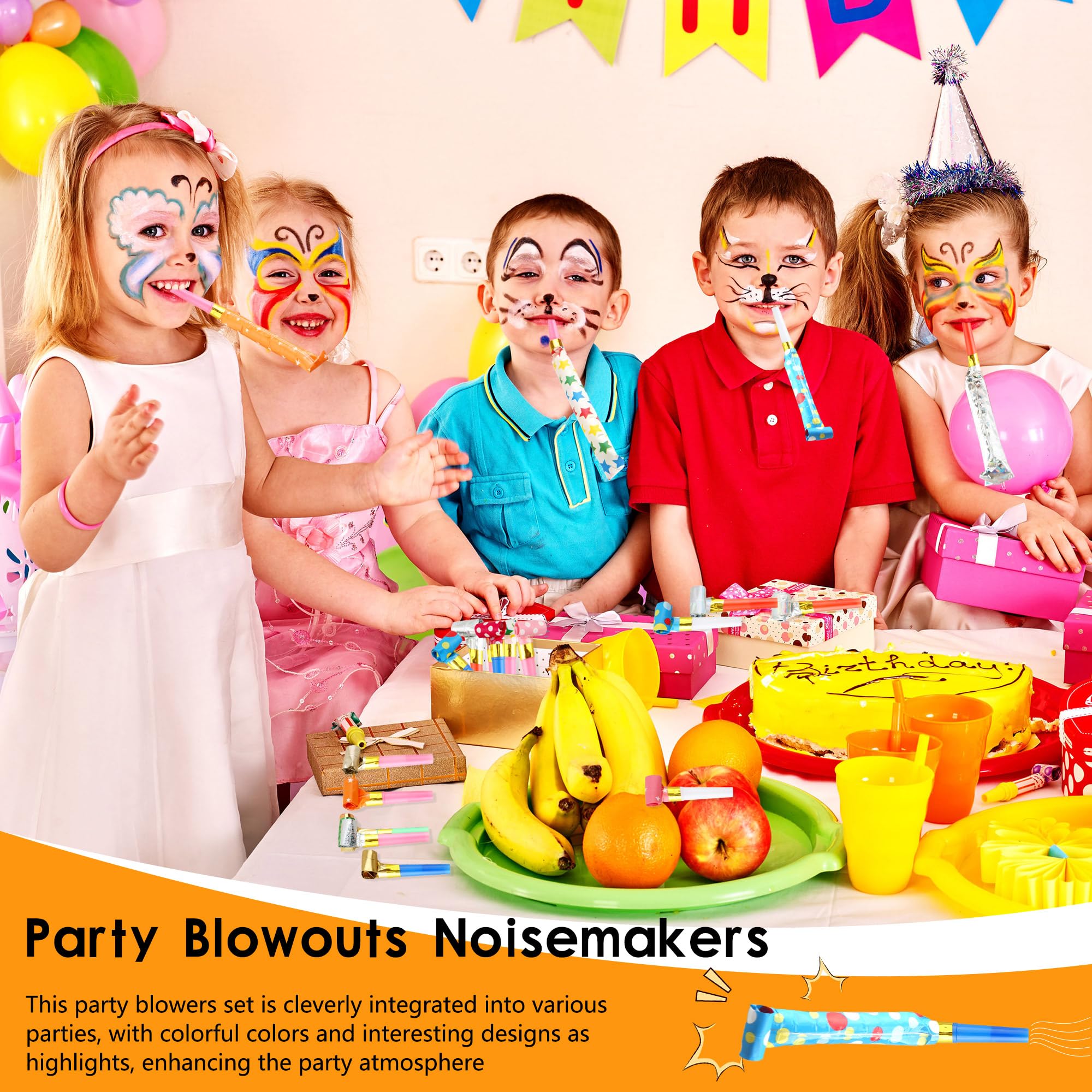 Cagemoga lightweight, easy-to-grip noisemakers for quick party moments.