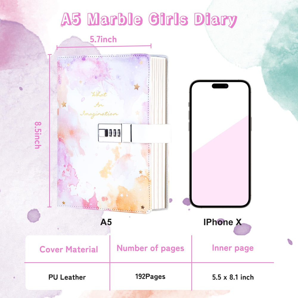 CAGIE diary lock anti-bleed paper preserves pages from ink bleed.