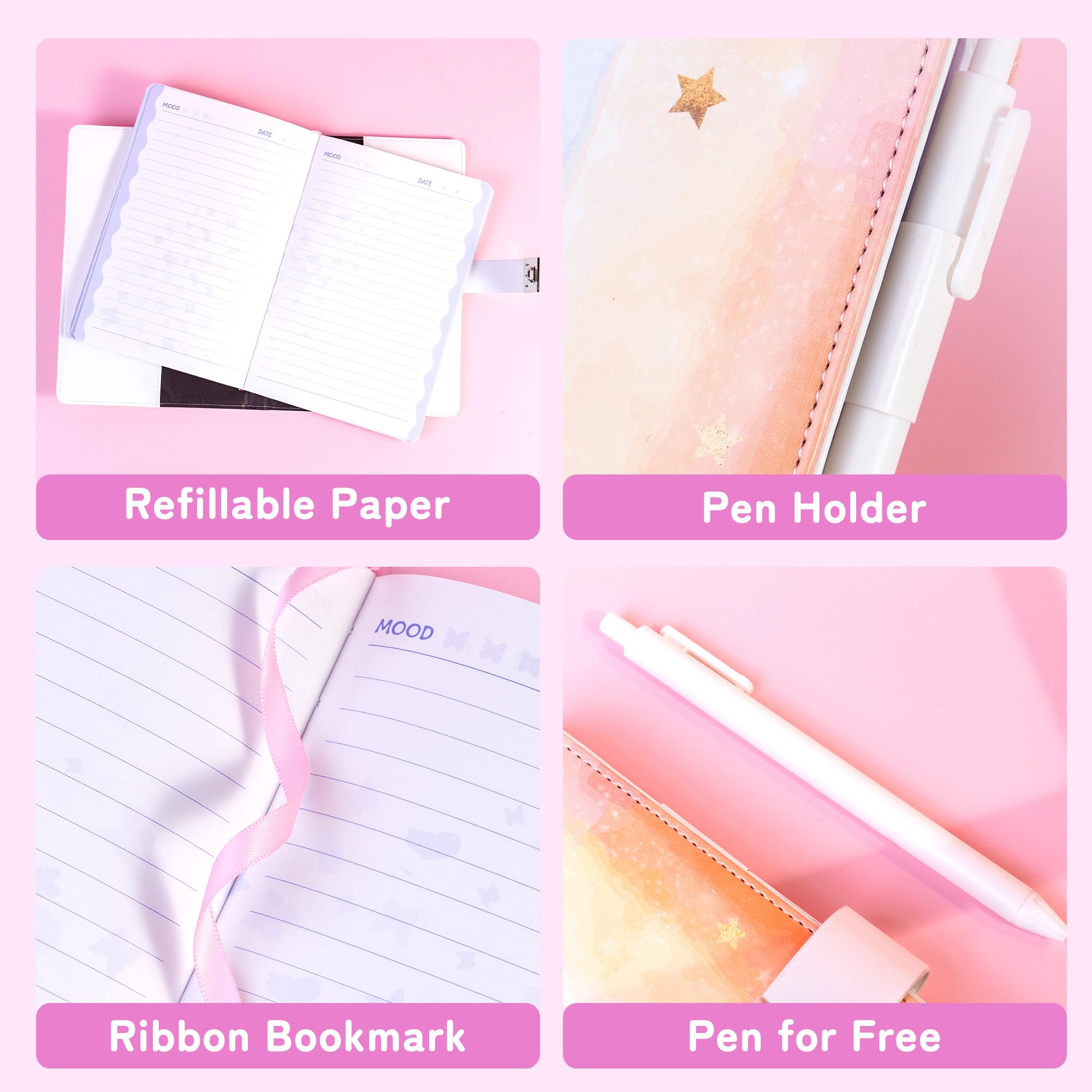 CAGIE Diary with Lock compact diary fits in backpack.