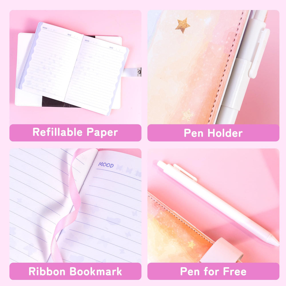 CAGIE Diary with Lock compact diary fits in backpack.