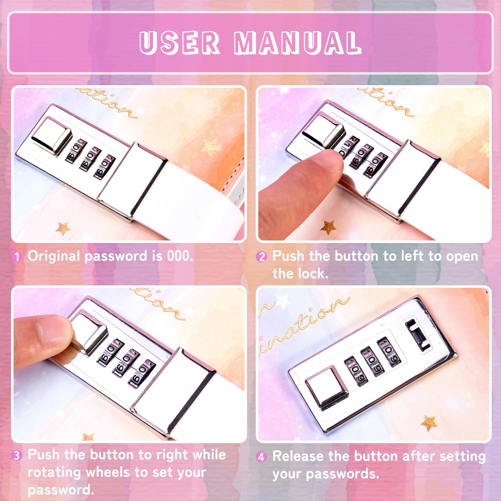 CAGIE Diary with Lock bleed-proof paper for clean writing.