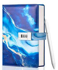 CAGIE diary lock blue cover for private journaling for girls.