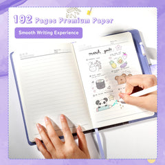 CAGIE diary lock refill pages highlight thick, ink-friendly paper and no fluorescent agents.