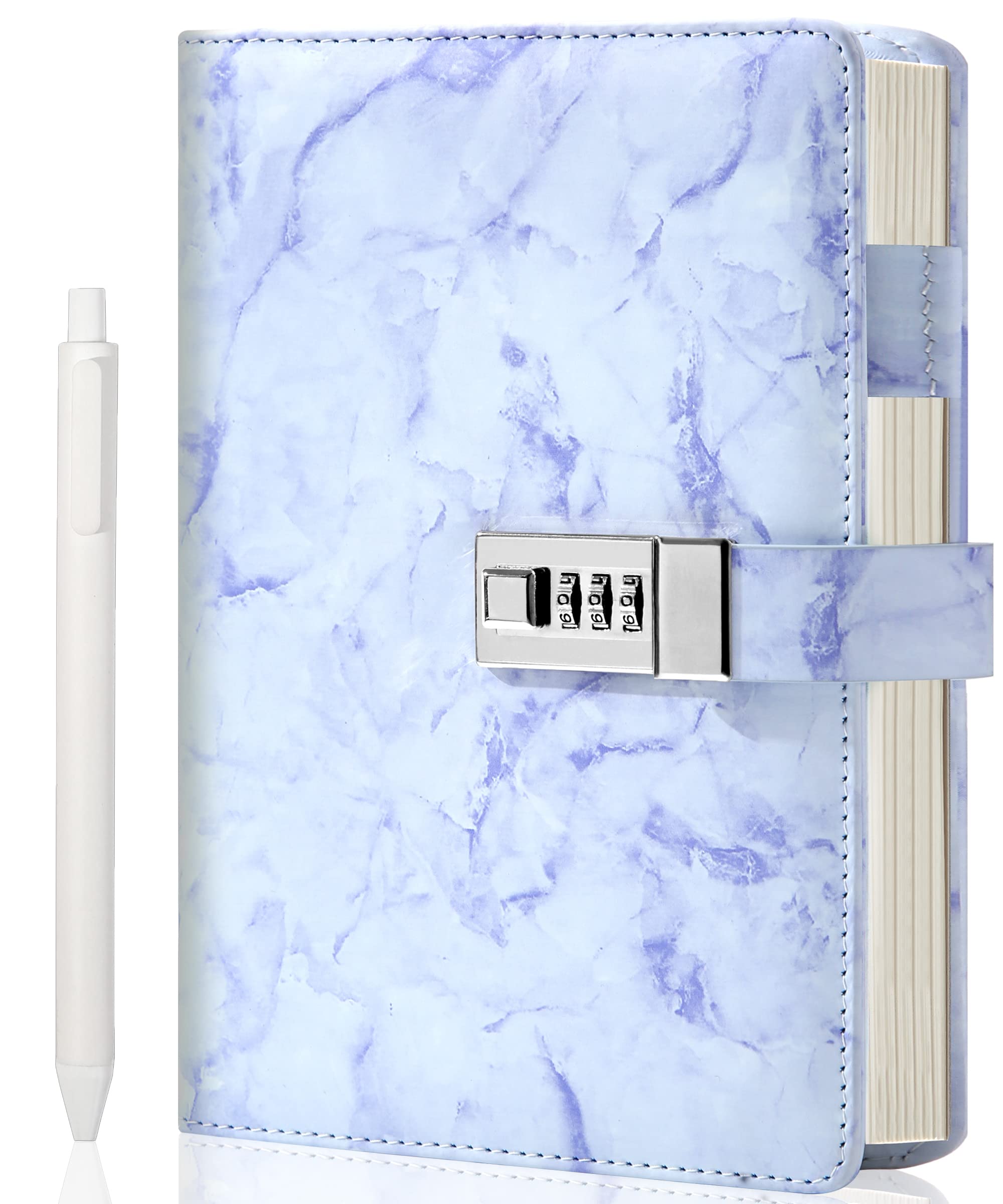 CAGIE diary with lock and purple cover showing privacy on the go