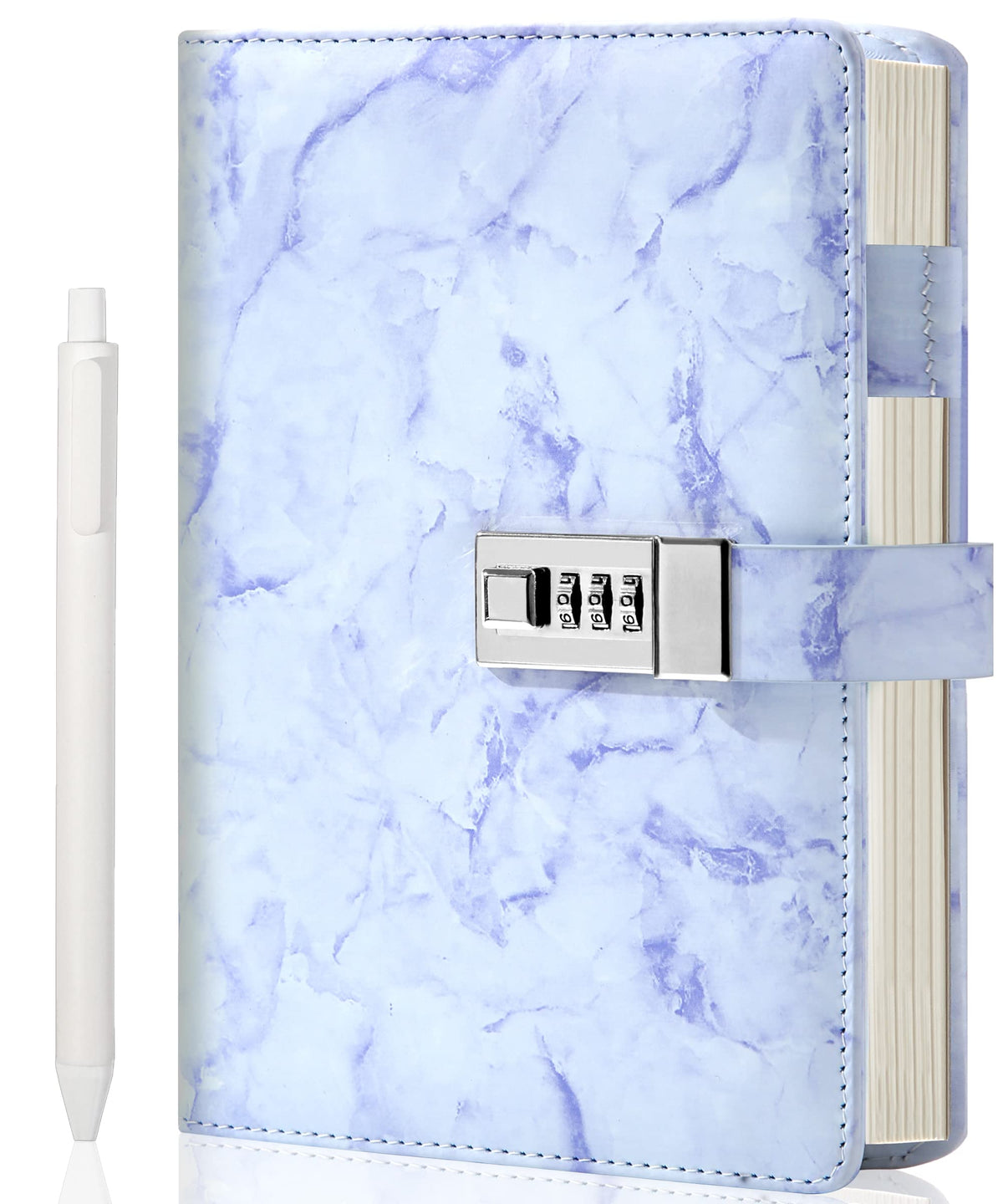 CAGIE diary with lock and purple cover showing privacy on the go
