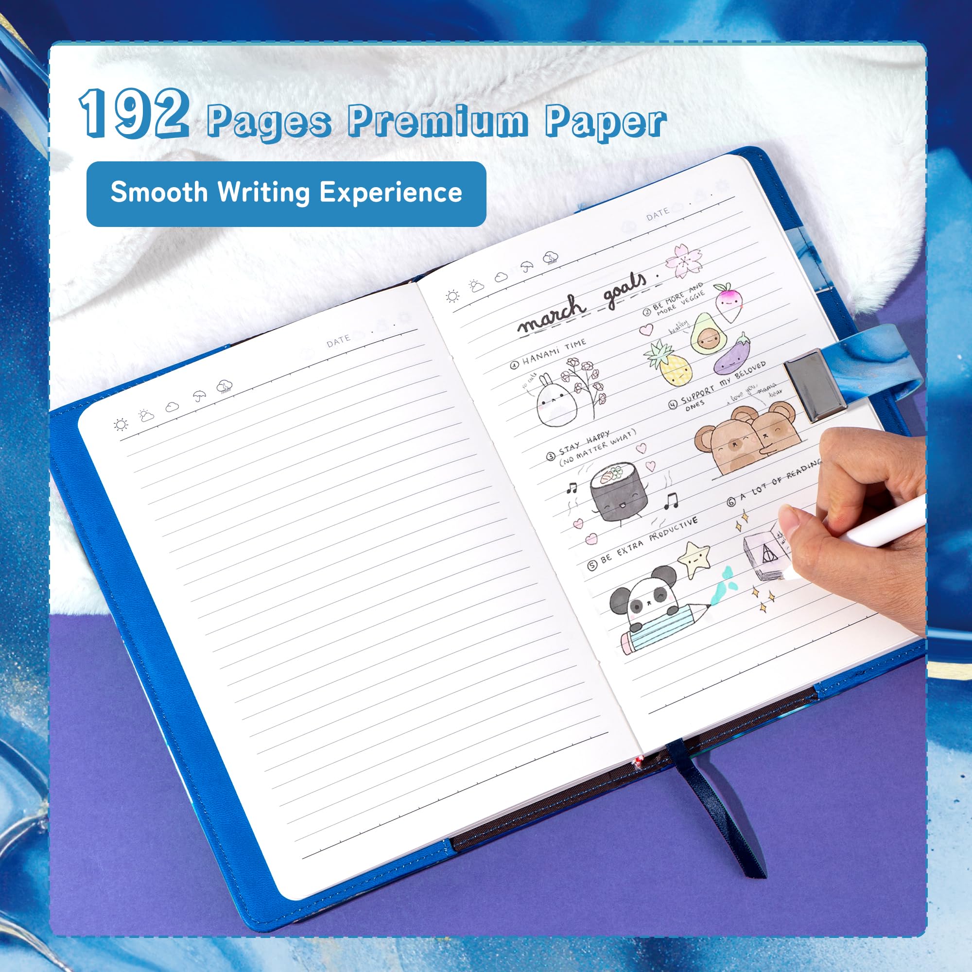 CAGIE diary lock refillable pages for long-term use.