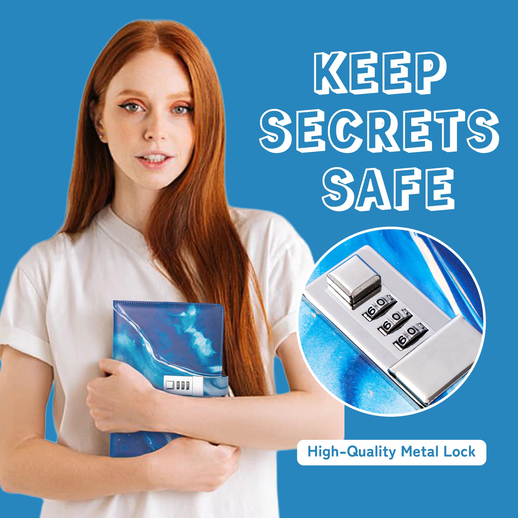 CAGIE diary lock setup instruction page aids password creation.