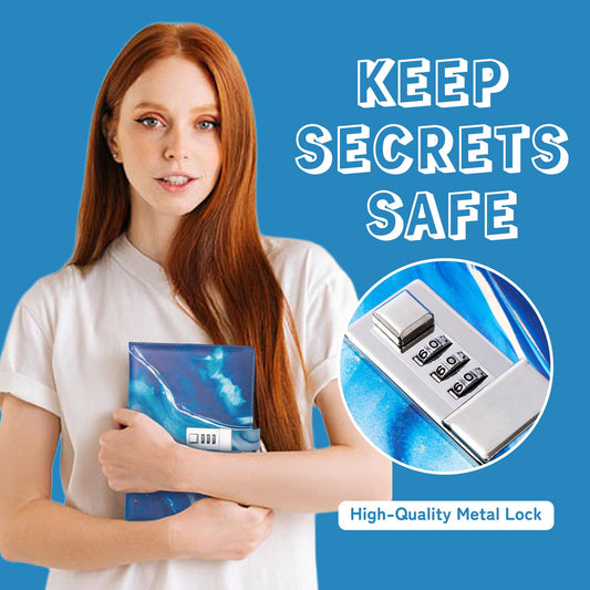 CAGIE diary lock setup instruction page aids password creation.
