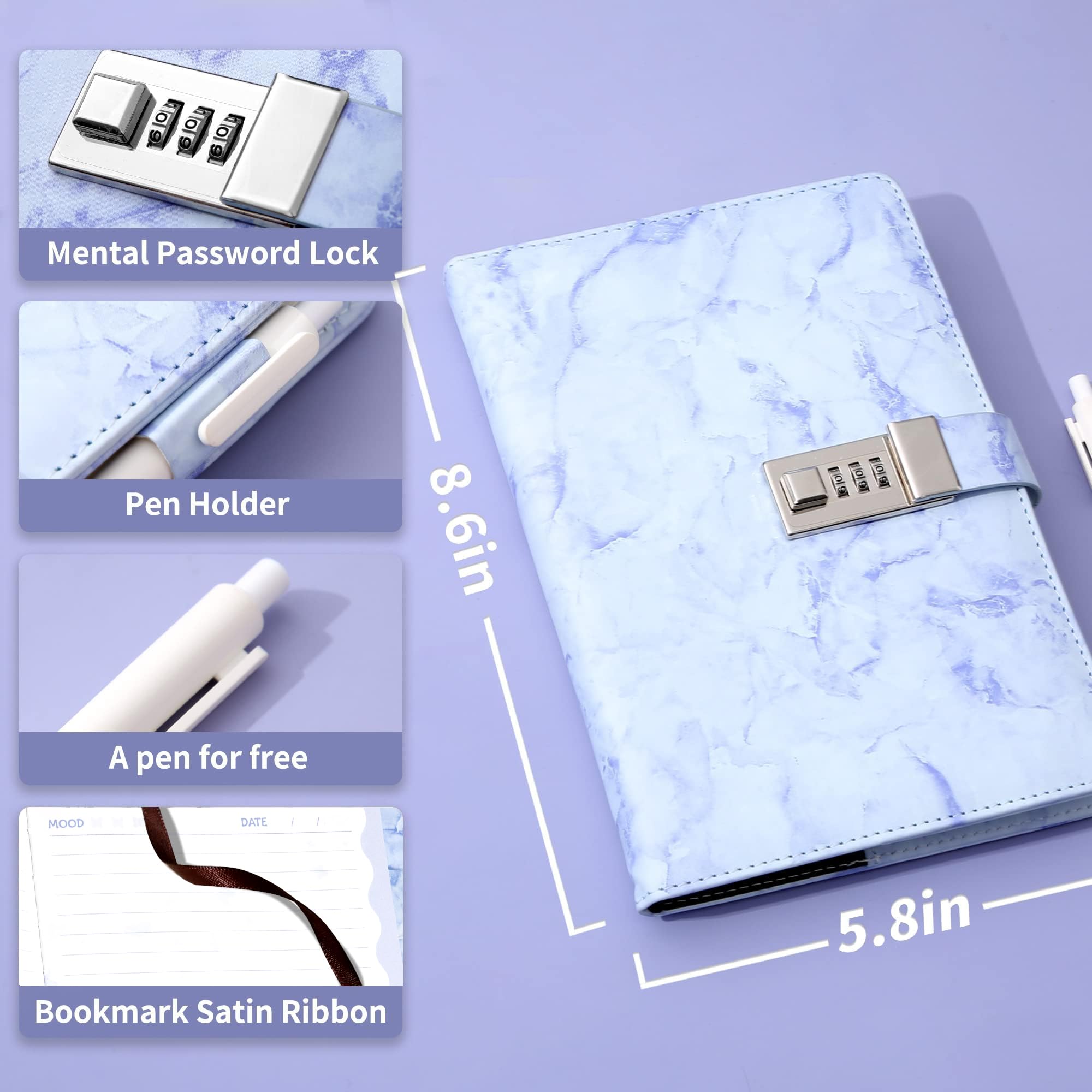 CAGIE diary with pen holder and included pen