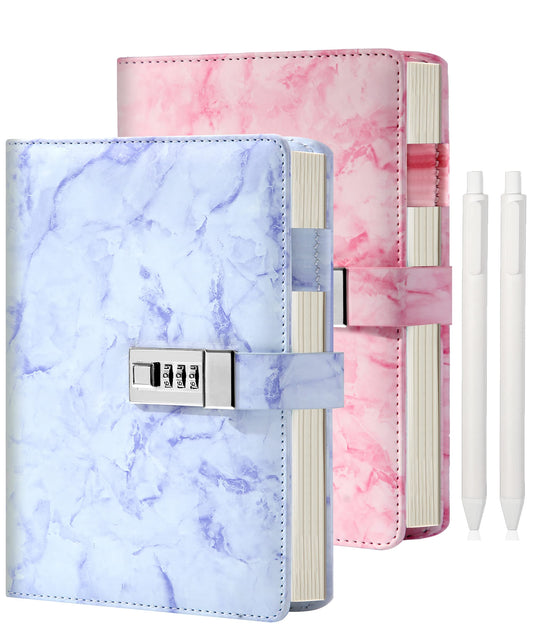 CAGIE marble locked diary A5 cover keeps private notes secure and portable