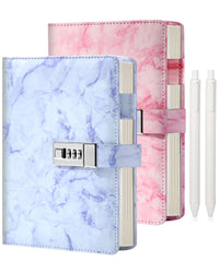 CAGIE marble locked diary A5 cover keeps private notes secure and portable