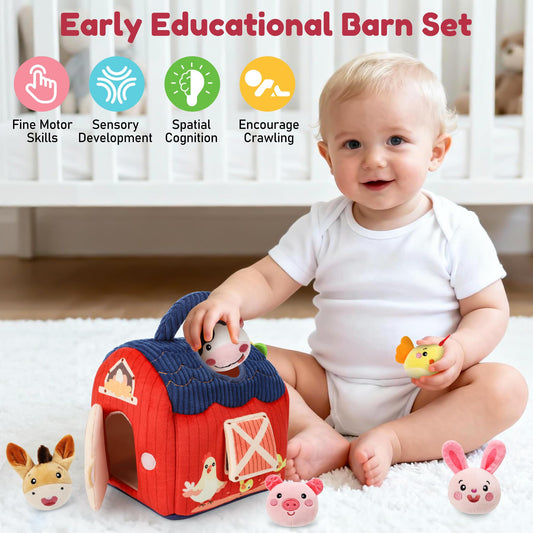 CAHILON Barn animals rattle: engaging sound for early auditory development.