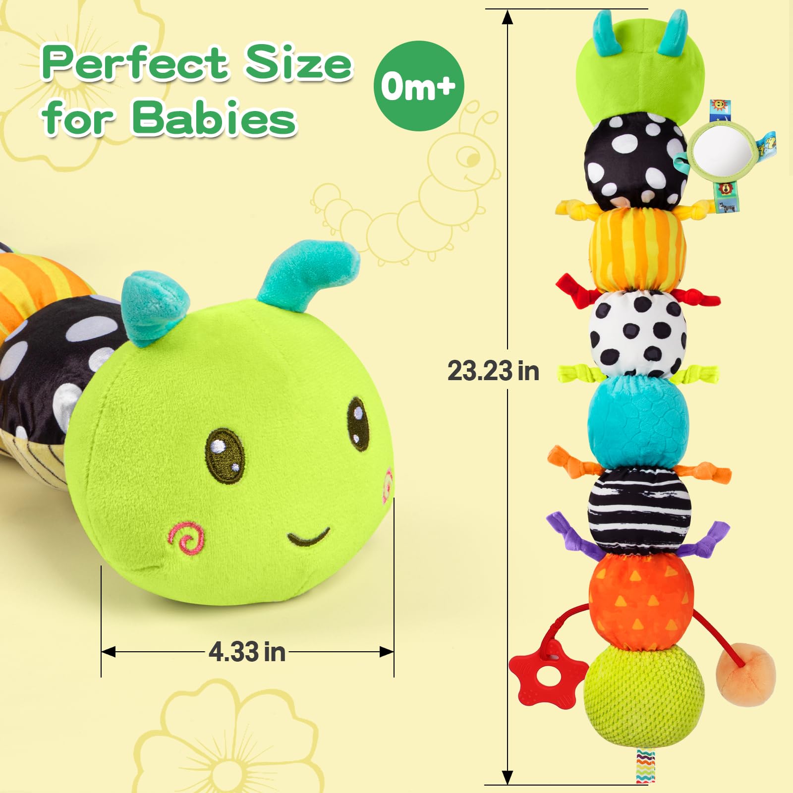 CAHILON car-ride playtime caterpillar offers soothing sounds on the go