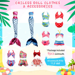 CAILESS doll beach chair and surfboard create realistic seaside play scenes.