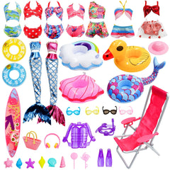 CAILESS 36-piece doll swimsuit collection for imaginative dress-up and beach play.