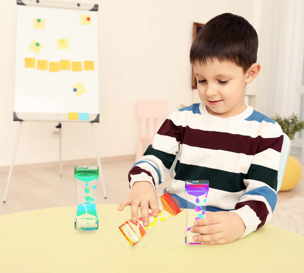 CAILINK Liquid Motion Bubbler blue-pink timer provides quick sensory break at your desk.