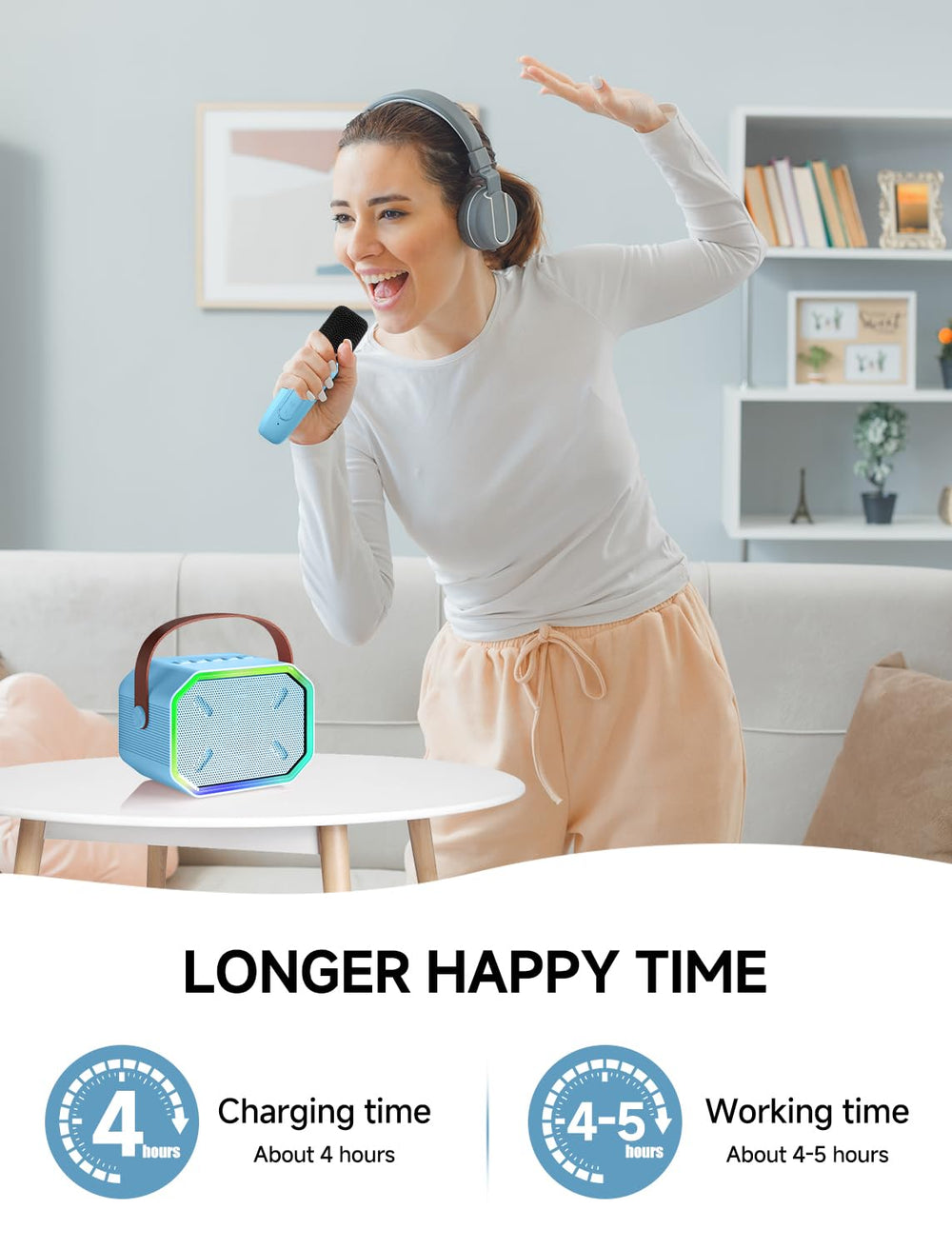 Caiord compact karaoke for travel and on-the-go fun.