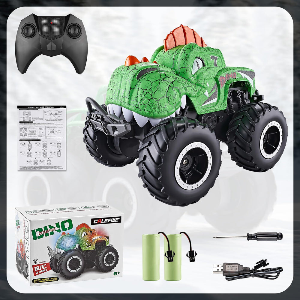 Calefwe Monster Truck includes rechargeable batteries for extended play.