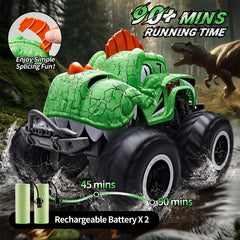 Calefwe Monster Truck side view shows durable tires for all‑terrain adventures.