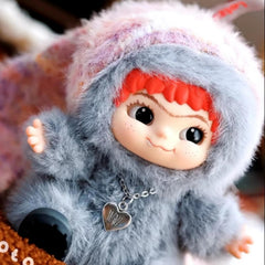 CALEMBOU Wakuku doll showing attached eyebrows for expressive charm.