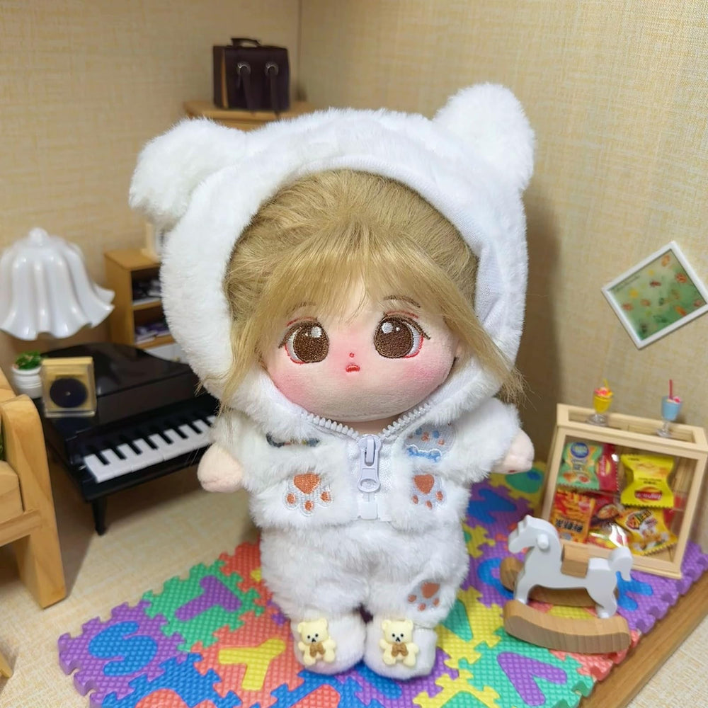 CALEMBOU anime plush outfit for 20cm dolls, cute animal design.