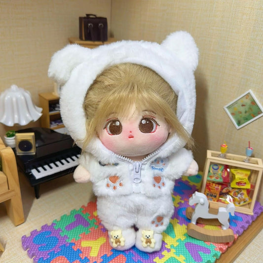 CALEMBOU anime plush outfit for 20cm dolls, cute animal design.
