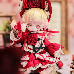 Close-up of CALEMBOU BJD face highlights craftsmanship and subtle expression.