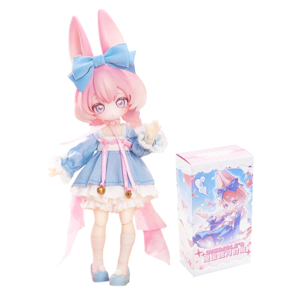 CALEMBOU Jumping Moon Rabbits BJD in blind box packaging, ideal for collectors