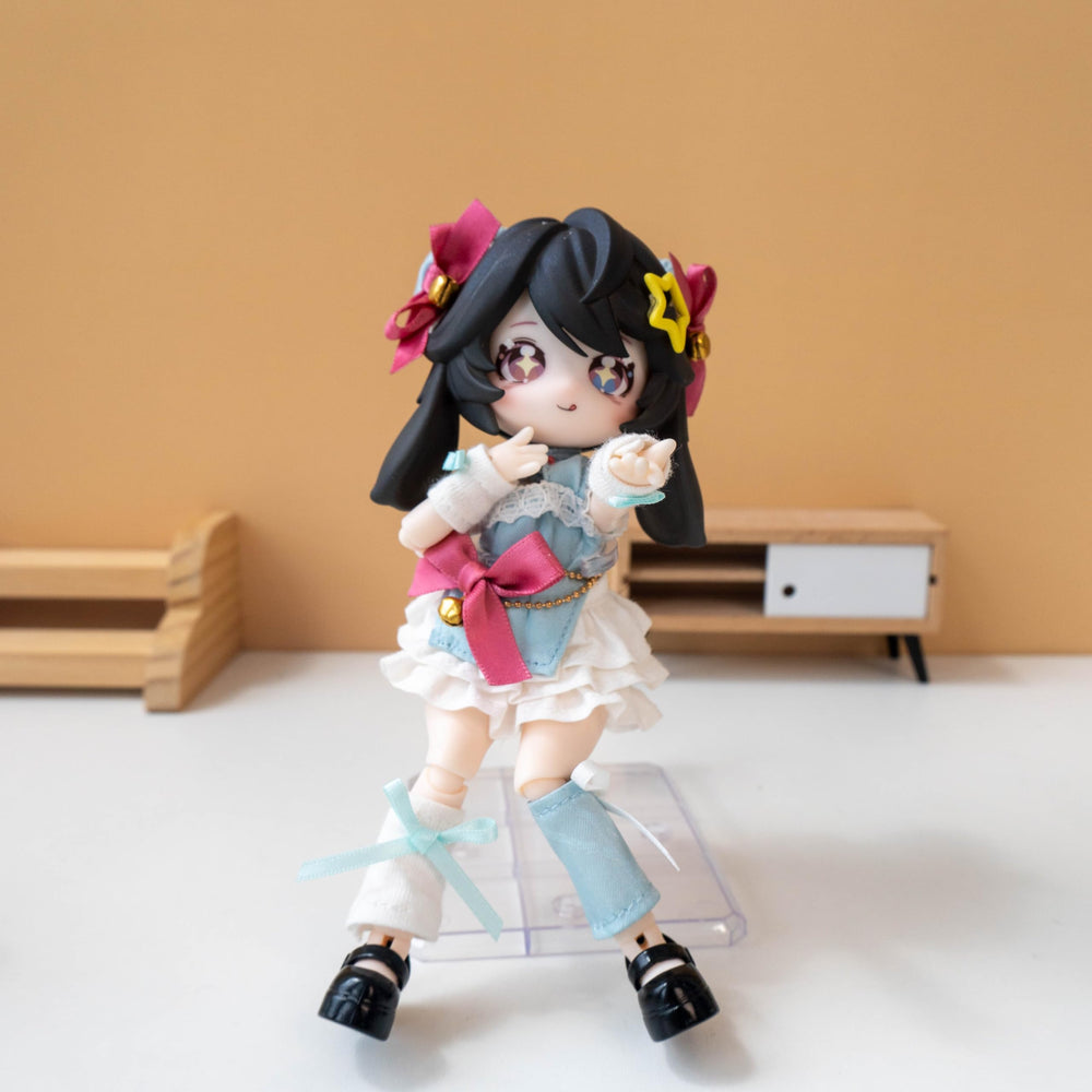 CALEMBOU Jumping Moon Rabbits 16 cm collectible doll ready for photography and display