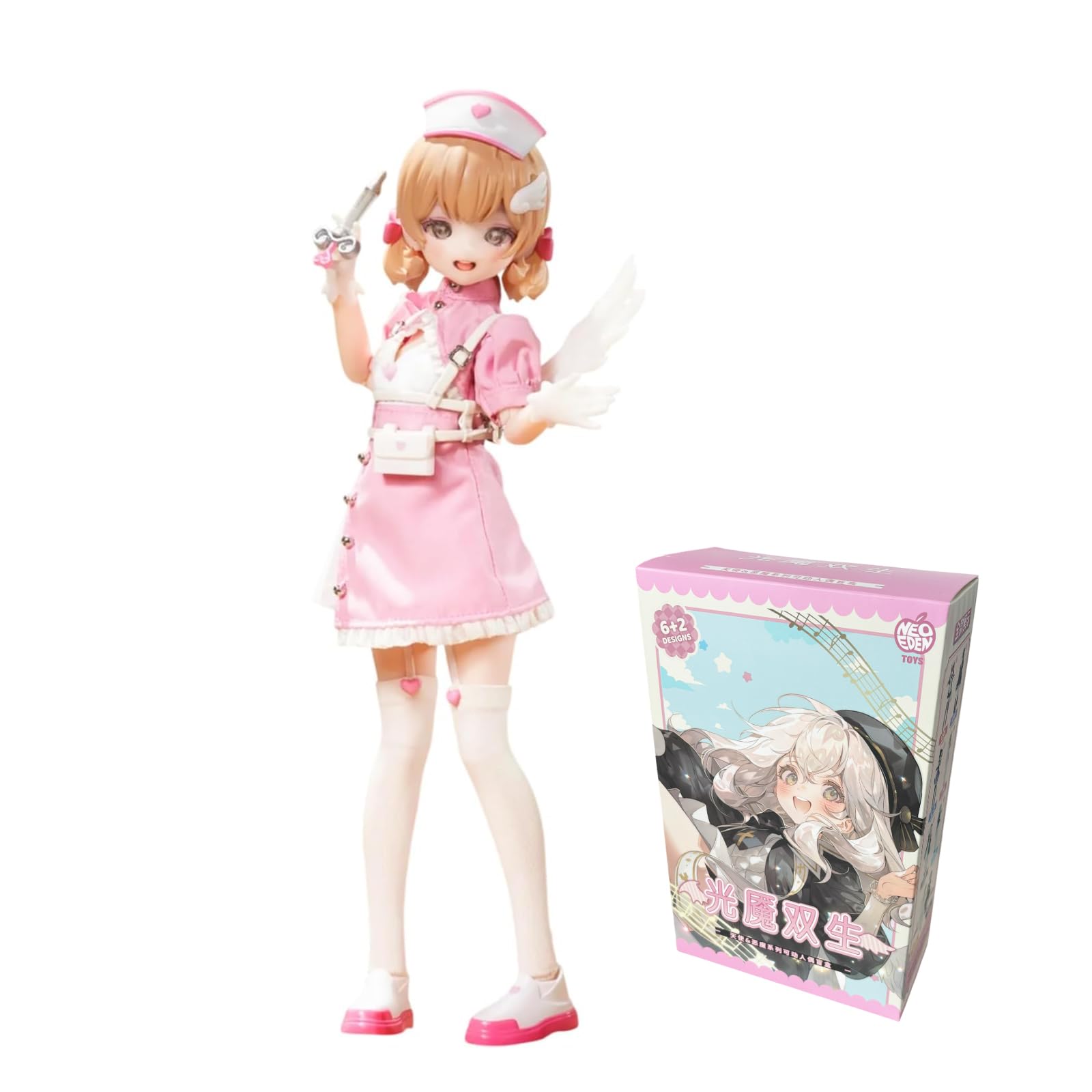 Calembou MJD Blind Box Light Nightmare Twin doll, display and photography-ready.