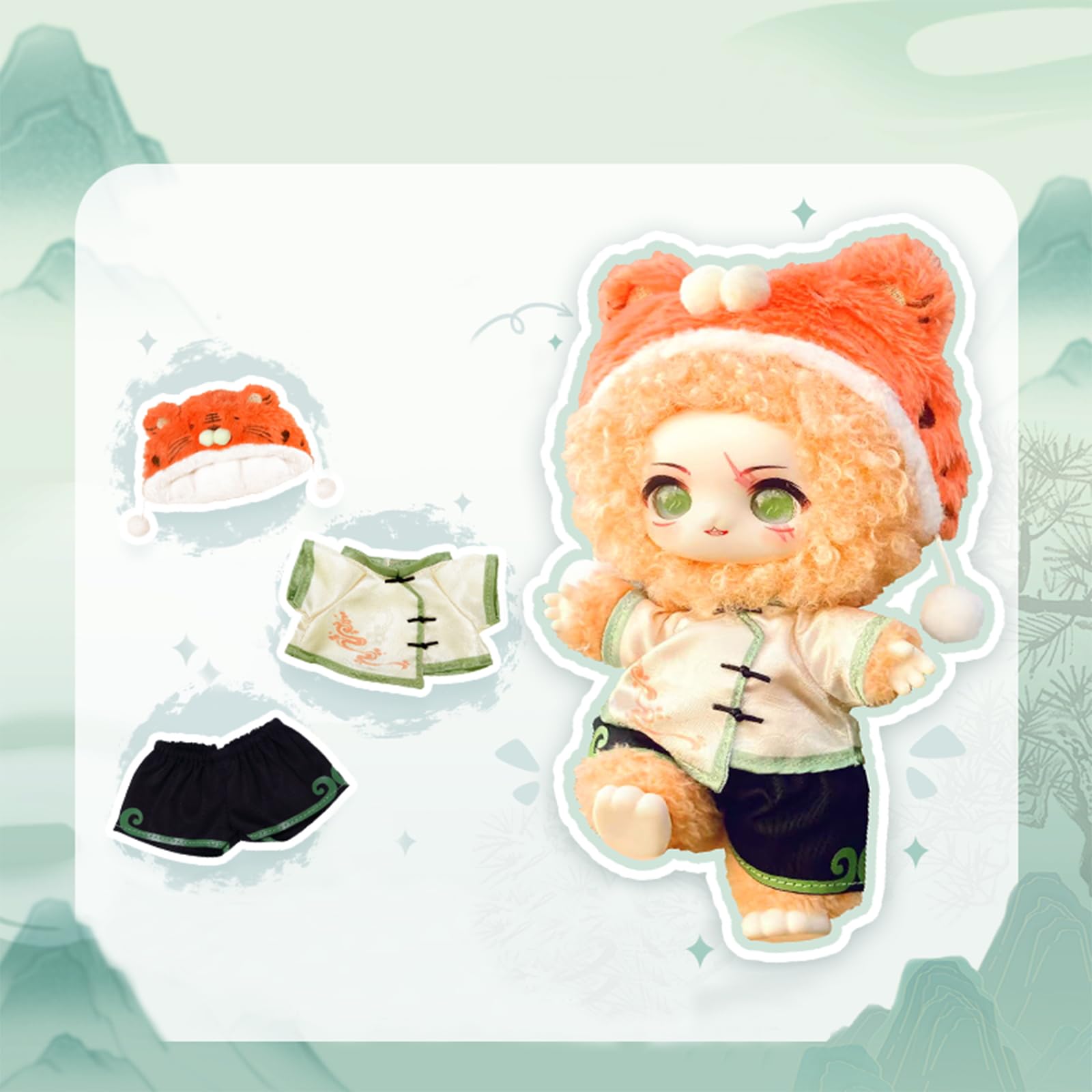 CALEMBOU portable plush doll fits on desks or bags for on-the-go companions.