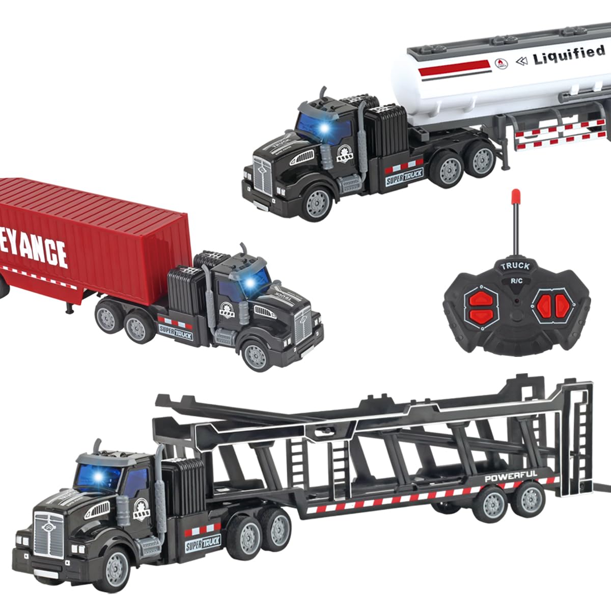 CALEST remote truck 14-inch front view; easy beginner control for engaging play sessions.