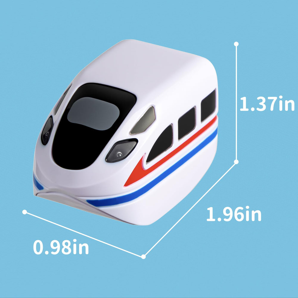 CalfQueen KlickRail headlights-on trains running on track for vivid play.