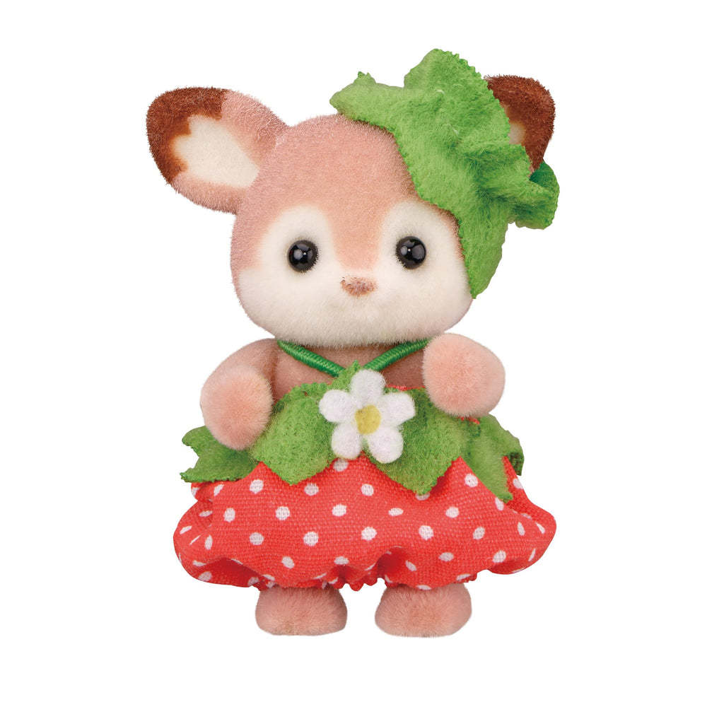 Calico Critters berry-themed costume close-up for mix-and-match play.