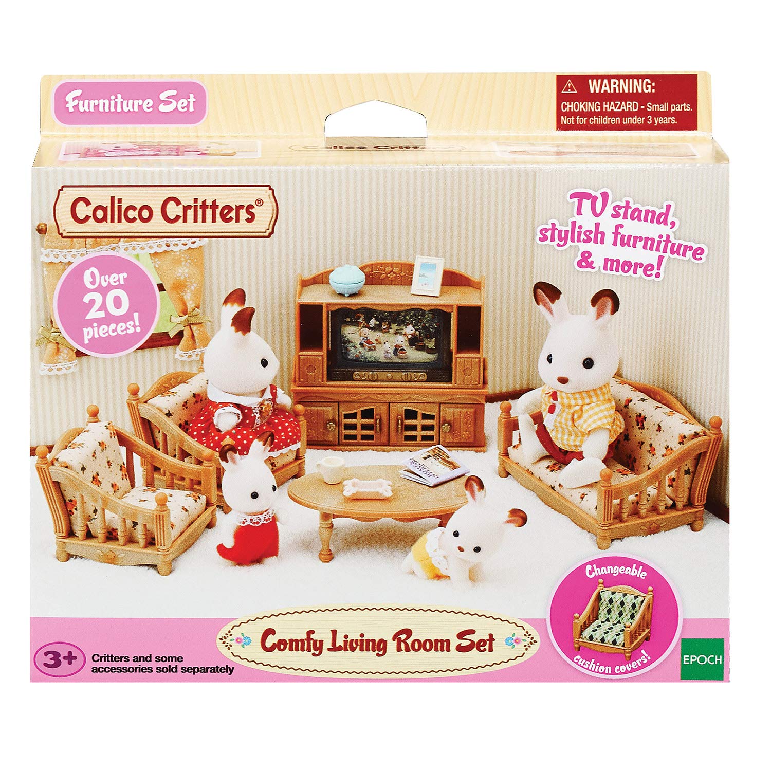 Calico Critters Comfy Living Room photo frame and accessories for scenes