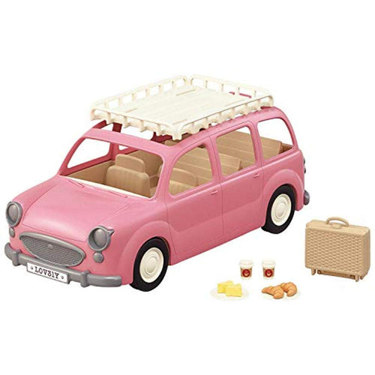 Calico Critters Family Picnic Van pink exterior for imaginative outdoor play.