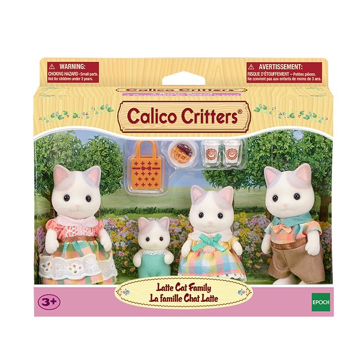 Calico Critters Latte Cat Father figure with accessory for pretend shopping