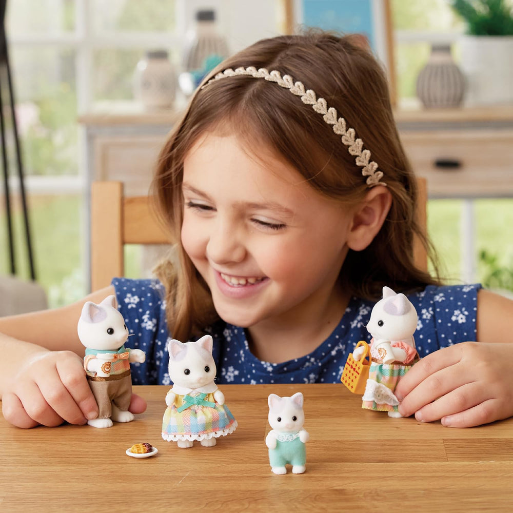 Calico Critters Latte Cat Girl figure ready for tea time stories